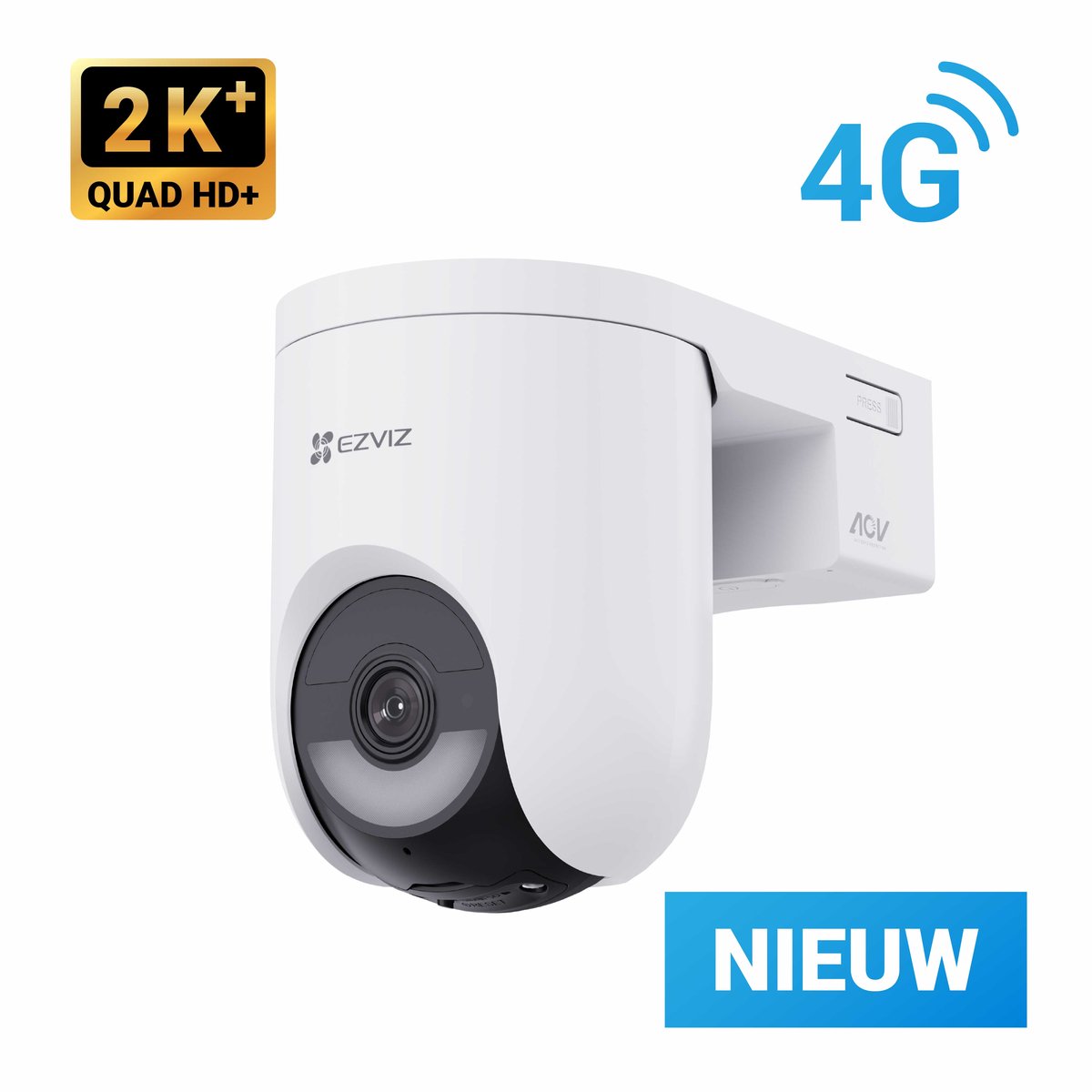 Ezviz HB8 Lite 4G LTE WiFi - 2K+ - Caméra de sécurité PTZ 360° - extérieur sans fil - suivi automatique de détection AI - vision nocturne couleur - WiFi 6 - projecteur sirène - pas de frais mensuels