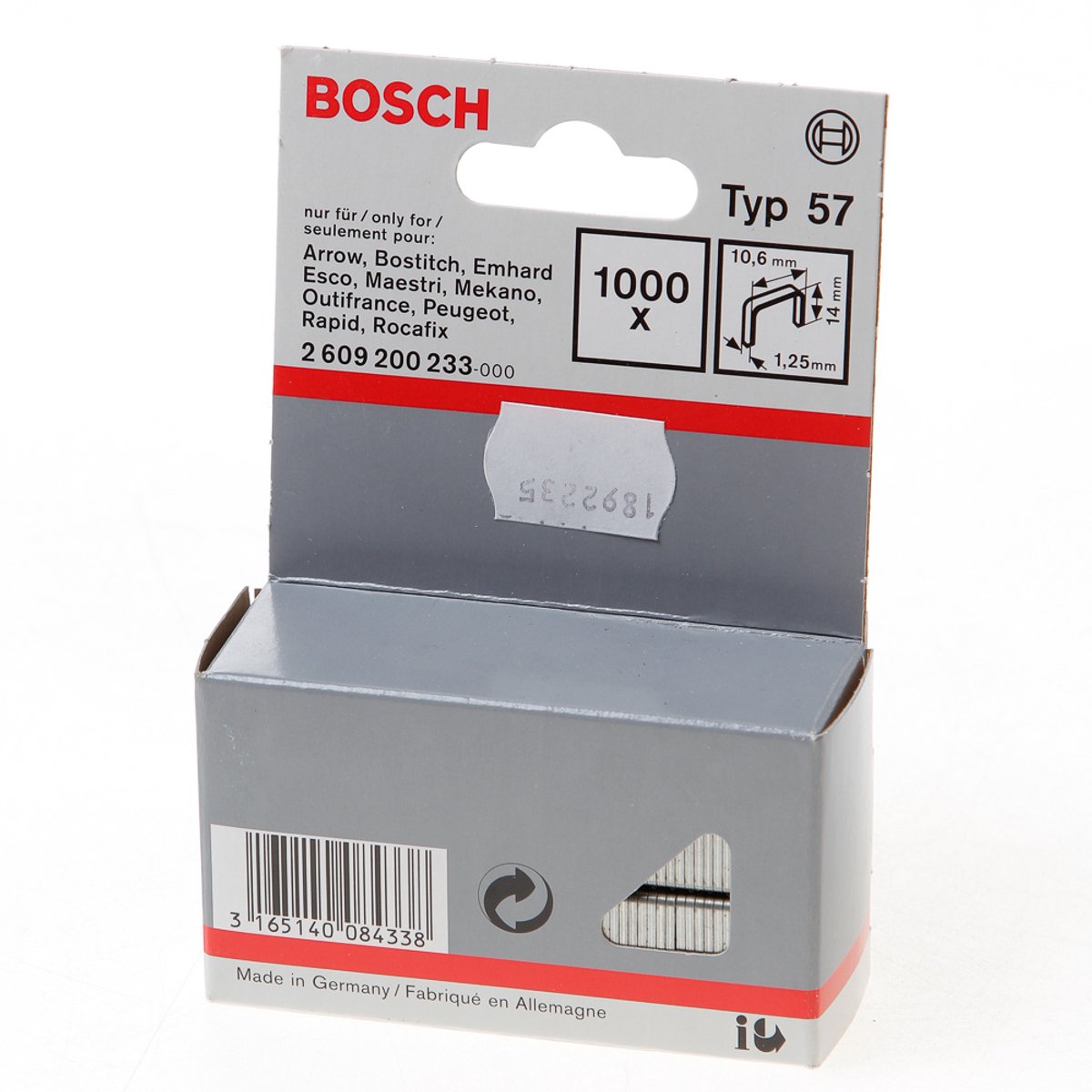 Bosch - pas avec fil plat type 57 10,6 x 1,25 x 14 mm