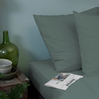 Housse de couette week-end Cendrillon - 1 personne - coton - 140 x 200 220 cm - vert