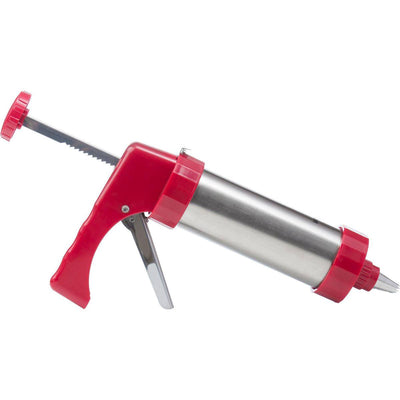 Seringue de décoration presse à biscuits Westmark, avec 8 gabarits et 8 embouts, capacité : 250 ml, plastique inox, rouge argenté, 32332260