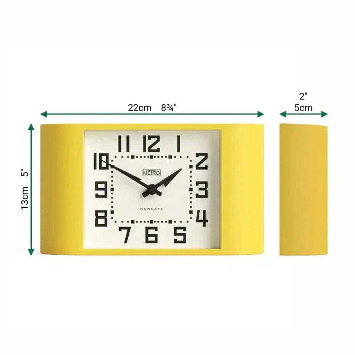 Horloge de table mini métro Newgate jaune