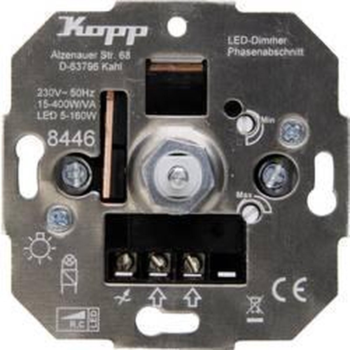 Kopp 844600004 variateur (encastrable) adapté aux lampes : lampe à incandescence, lampe halogène, lampe LED