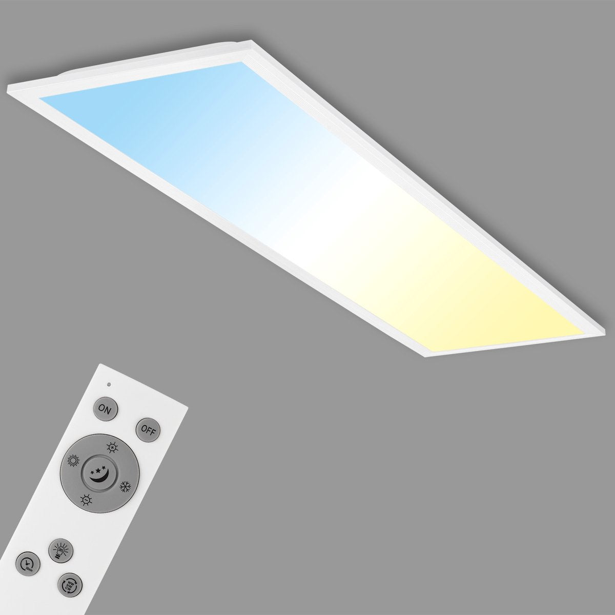 Briloner piatto - plafonnier LED - plafonnier dimmable - avec CCT - avec télécommande - 24w - blanc - 100cm