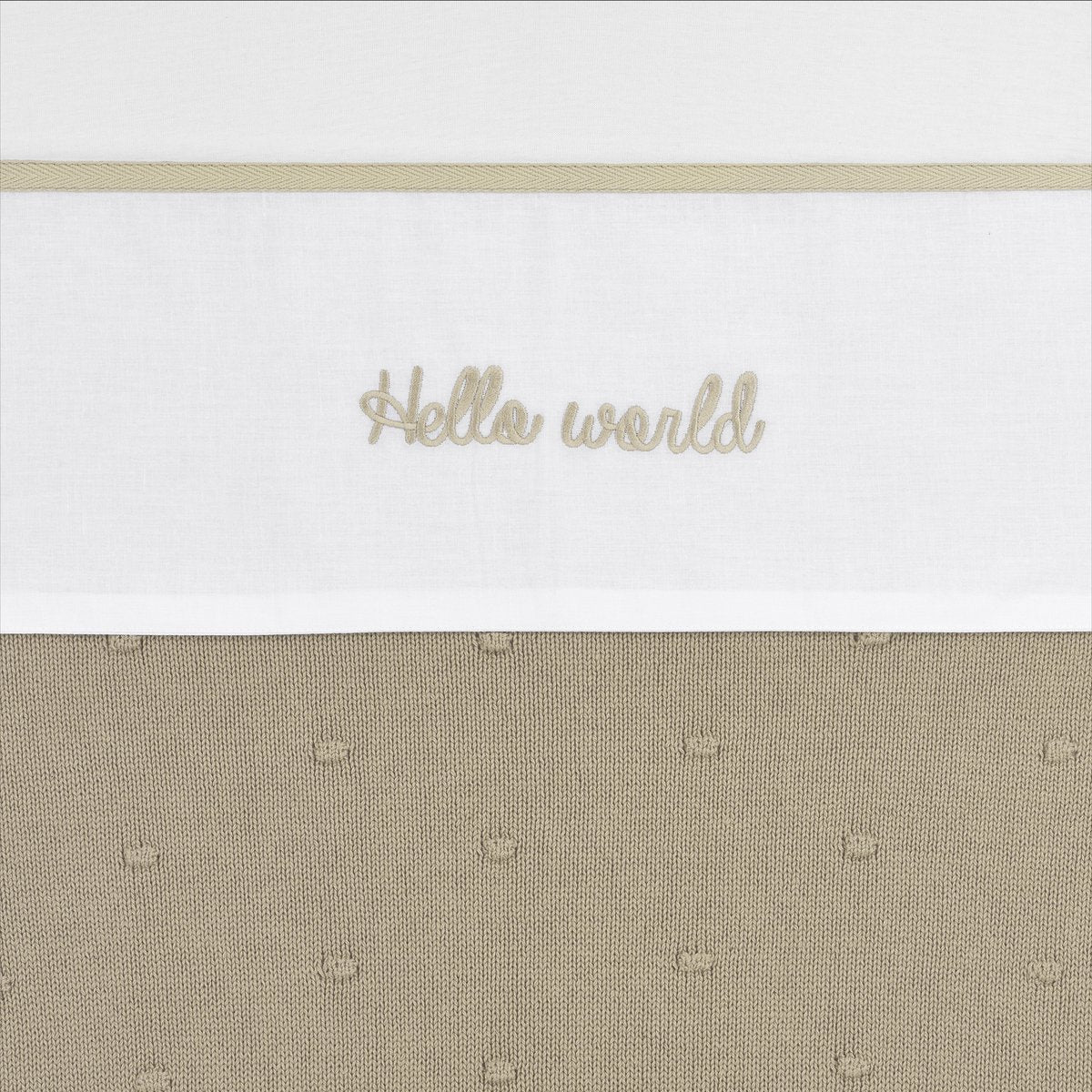 Drap de berceau Meyco baby hello world - sable - 75x100cm - 0,3 tog