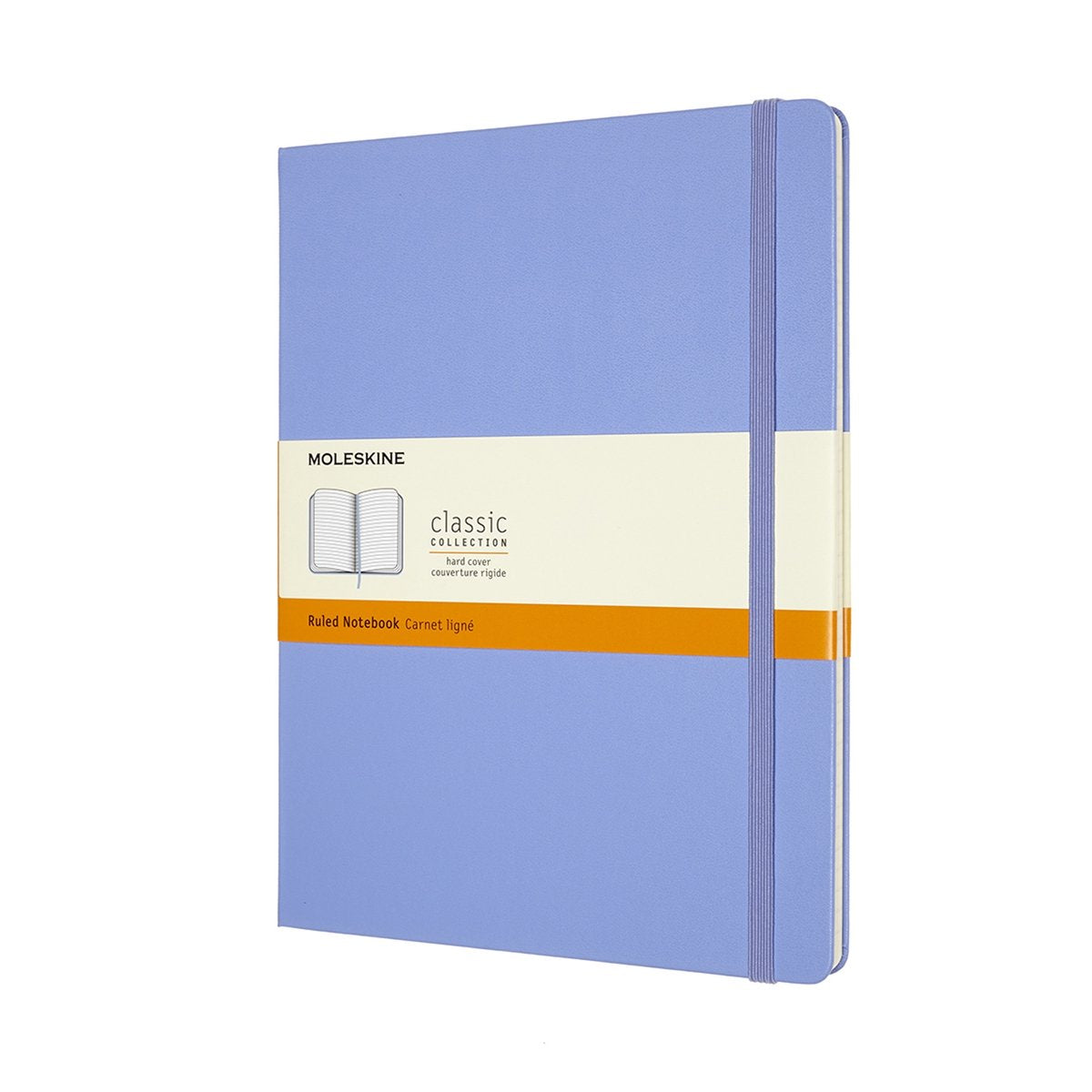 Carnet classique Moleskine - extra large - couverture rigide - ligné - bleu hortensia