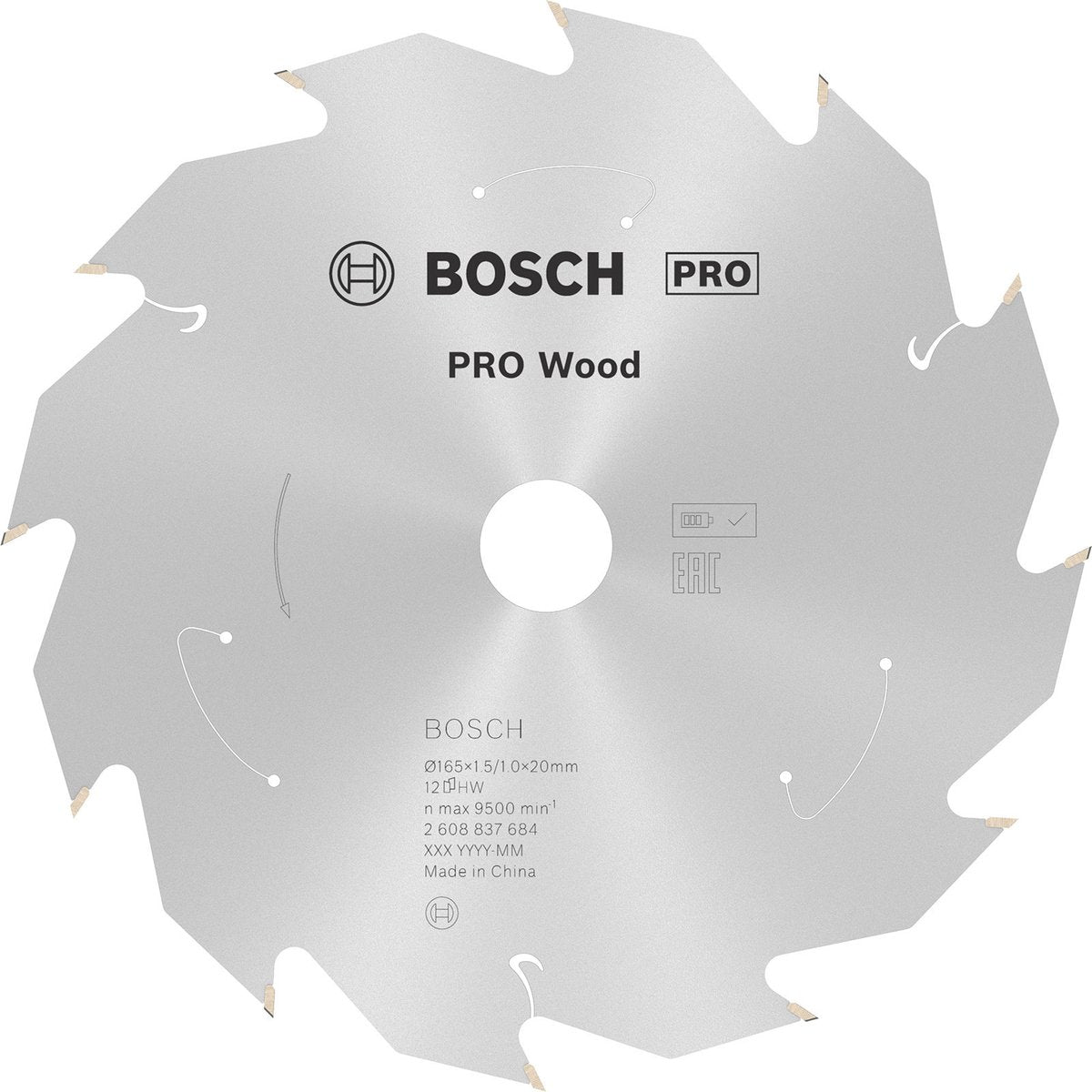 Bosch lame de scie circulaire professionnelle pro bois sans fil | ø 165 x 1,5 x 20 mm 24t - 2608837685