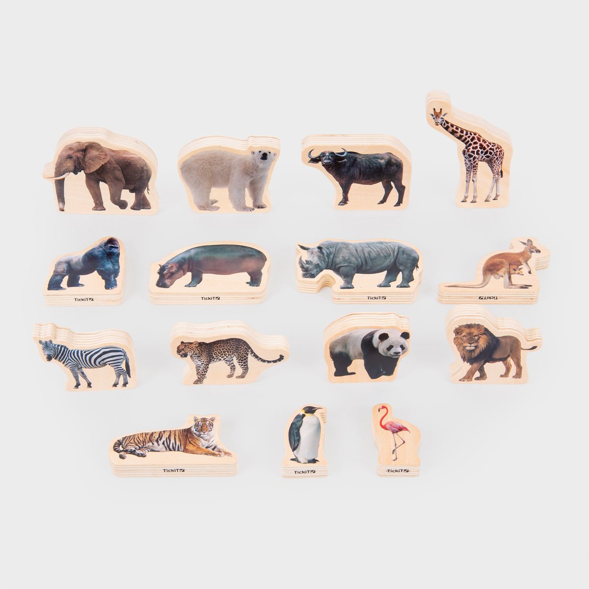 Blocs animaux sauvages en bois Tickit®