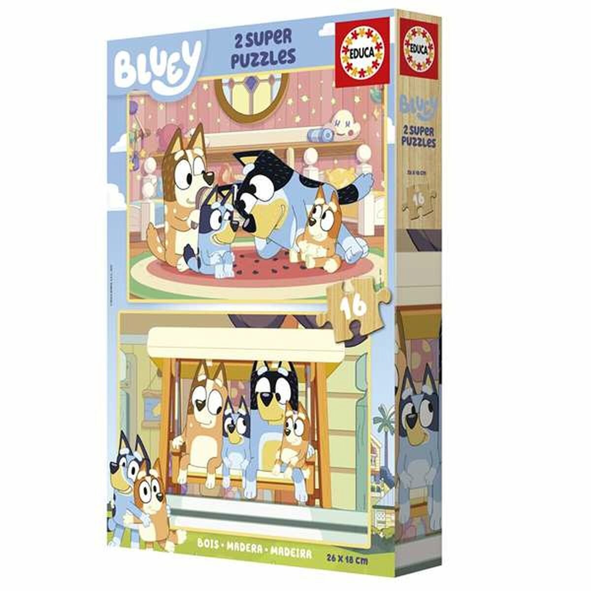 Educa lot de 2 puzzles bluey (2 pièces)