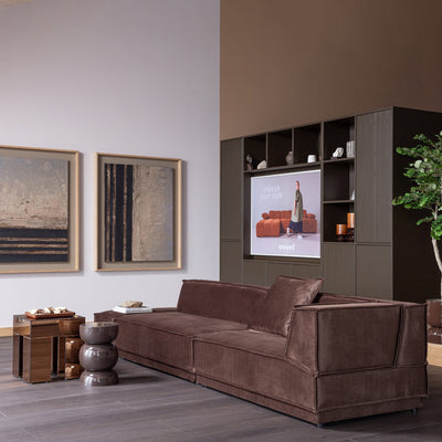 Woood Table d'appoint Breno - métal - marron foncé - 46x30x30
