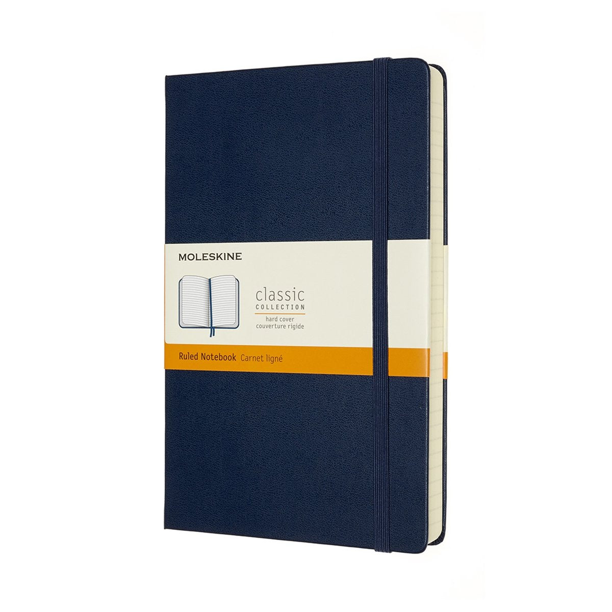 Carnet classique Moleskine - étendu - grand - couverture rigide - ligné - bleu saphir
