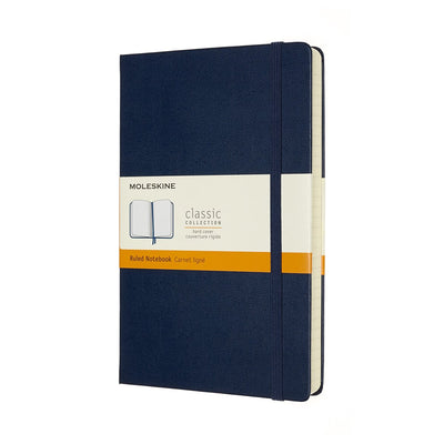 Carnet classique Moleskine - étendu - grand - couverture rigide - ligné - bleu saphir