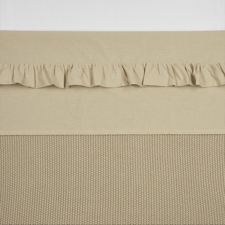 Drap de berceau à volants Meyco - sable - 75x100cm - 0,3 tog
