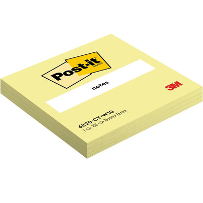 Post-it, 100 feuilles, ft 76 x 76 mm, jaune canari (jaune canari) 10 pièces