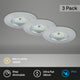 Briloner - Lampes encastrables LED lot de 3 dimmables, chacune 6,5 W, 3 000 Kelvin IP44, couleur aluminium ø7,5 cm
