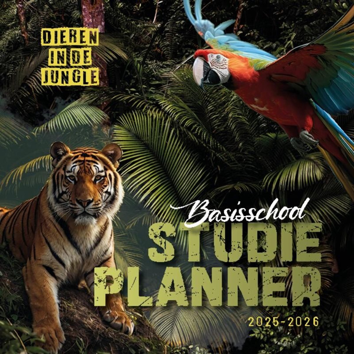 Planificateur d'études primaire animaux dans la jungle 2025-2026