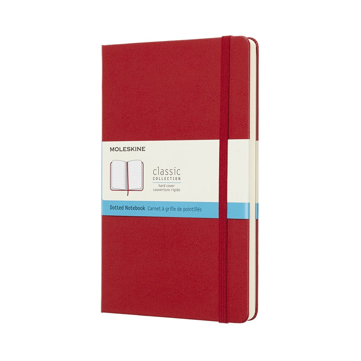 Carnet classique Moleskine - grand - couverture rigide - à pois - rouge