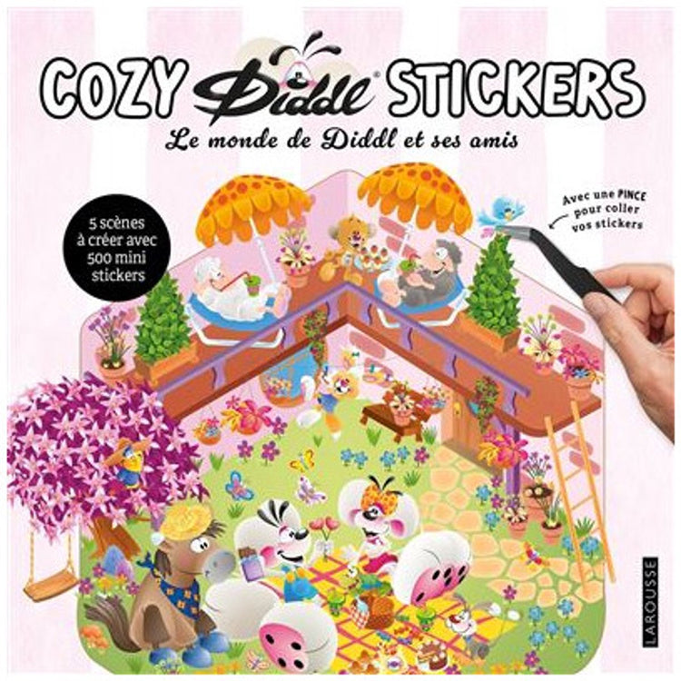 Larousse – stickers cosy diddl – livre d'autocollants – 5 scènes – 15 feuilles