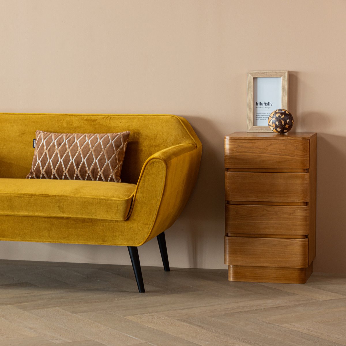 Woood fejo commode table de chevet - mdf - marron - 70x40x34