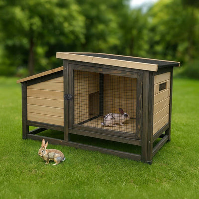 Duvo plus design woodland clapier pour lapin Bunny Barnette 111x55x68cm couleur bois