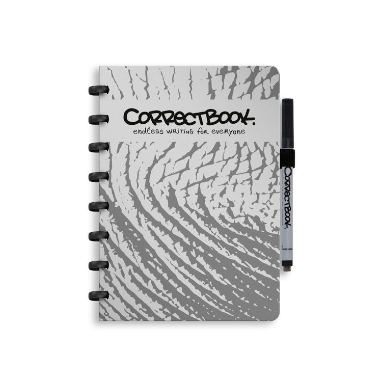 Carnet effaçable Correctbook a5 – éléphant intelligent – ligné – carnet réutilisable – avec lingette pour stylo – peut être complété par des pages supplémentaires