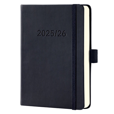 Agenda hebdomadaire Sigel conceptum - format a6 - année 2025 2026 - 18 mois - noir - couverture rigide - si-c2602