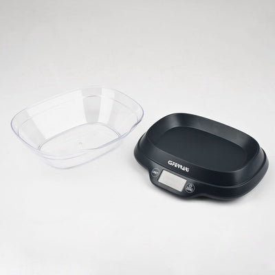 G3 Ferrari Ginny – balance de cuisine numérique avec bol – max. 5 kg – écran LCD avec éclairage – fonction tare – g lb:oz – arrêt automatique – noir