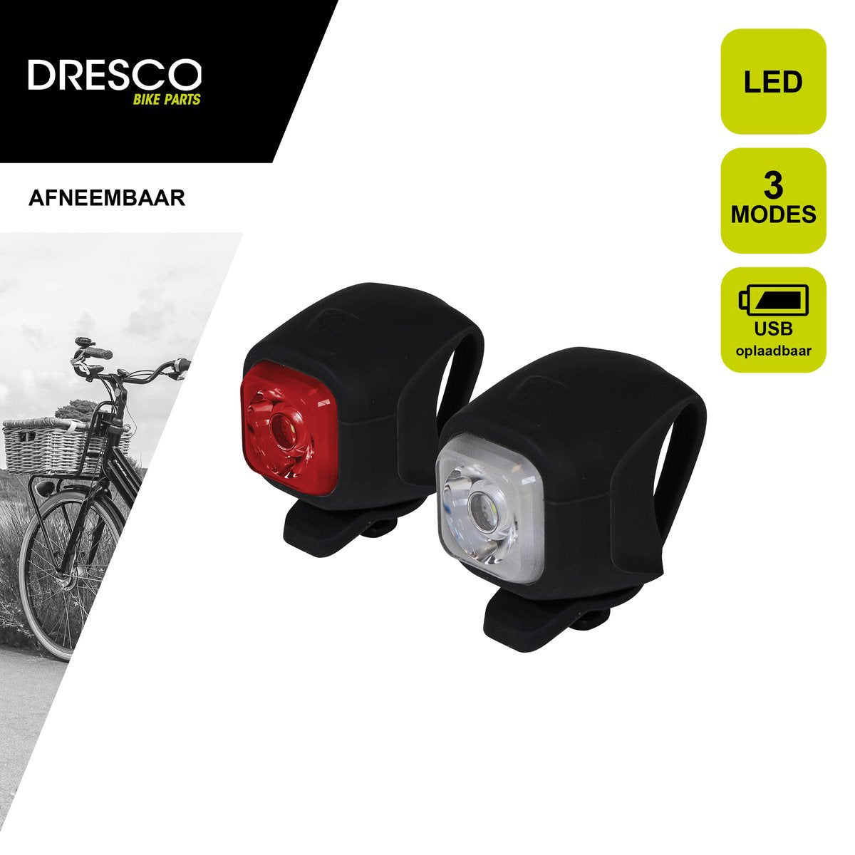Ensemble d'éclairage LED Dresco - rechargeable par USB