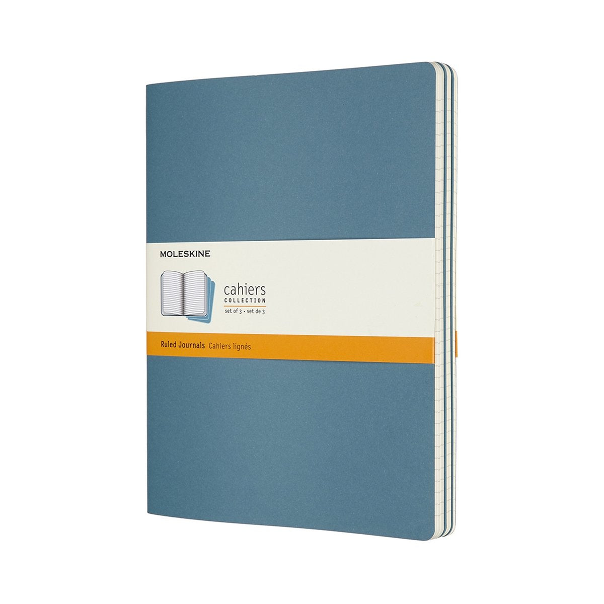 Carnets Moleskine - extra larges - lignés - bleu - lot de 3