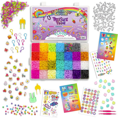 Bandai - trésor du métier à tisser arc-en-ciel - kit créatif bracelets élastiques diy - boîte 11 000 élastiques, boîte de rangement accessoires - cadeau loisir créatif - jouets pour enfants 7 ans et + - CD0141