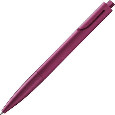 Stylo à bille Lamy noto bordeaux | plastique en forme de triangle | clip intégré au boîtier | y compris grande mine de remplissage m 16 noire – épaisseur d'écriture m