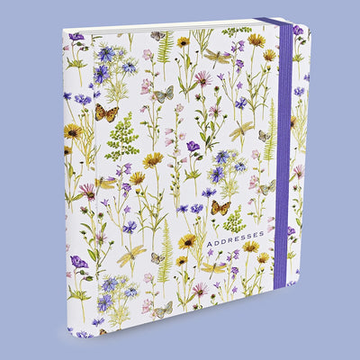 Carnet d'adresses Peter Pauper grand - jardin de fleurs sauvages - avec fermeture élastique - 16x21 cm
