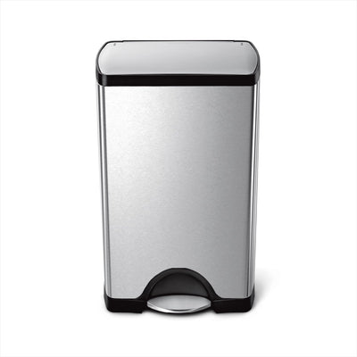 Poubelle à pédale rectangulaire classique Simplehuman - 38 litres - inox brossé