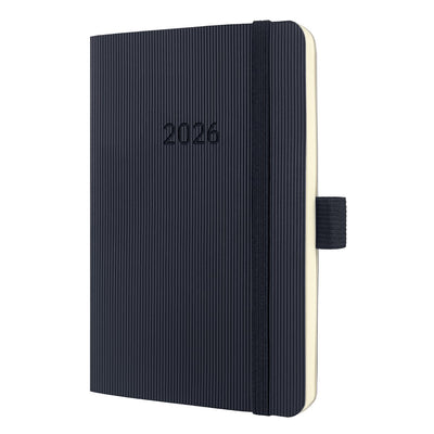 Agenda hebdomadaire Sigel 2026 conceptum - format A6 - avec pages de notes supplémentaires - noir - couverture souple - si-c2625