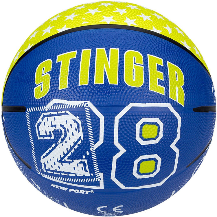 Mini ballon de basket imprimé New Port - blanc cobalt fluoro - 3