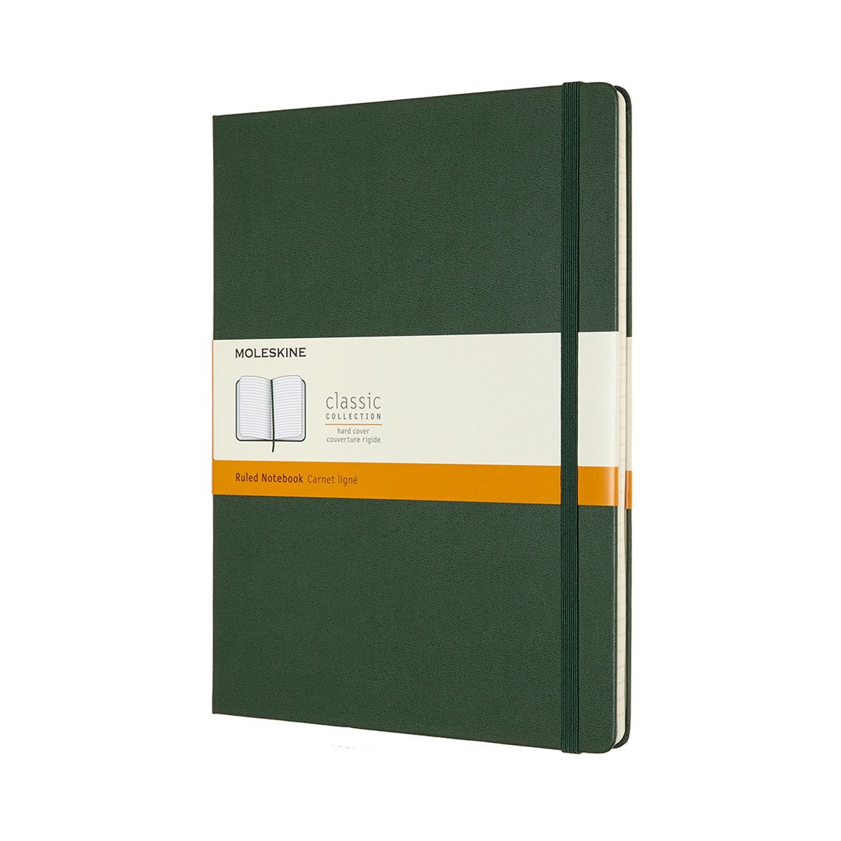 Carnet classique Moleskine - extra large - couverture rigide - ligné - vert myrte