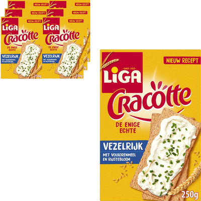 Liga cracotte crackers aérés riches en fibres 6 x 250g - crackers - substituts de pain - riche en fibres - petit déjeuner
