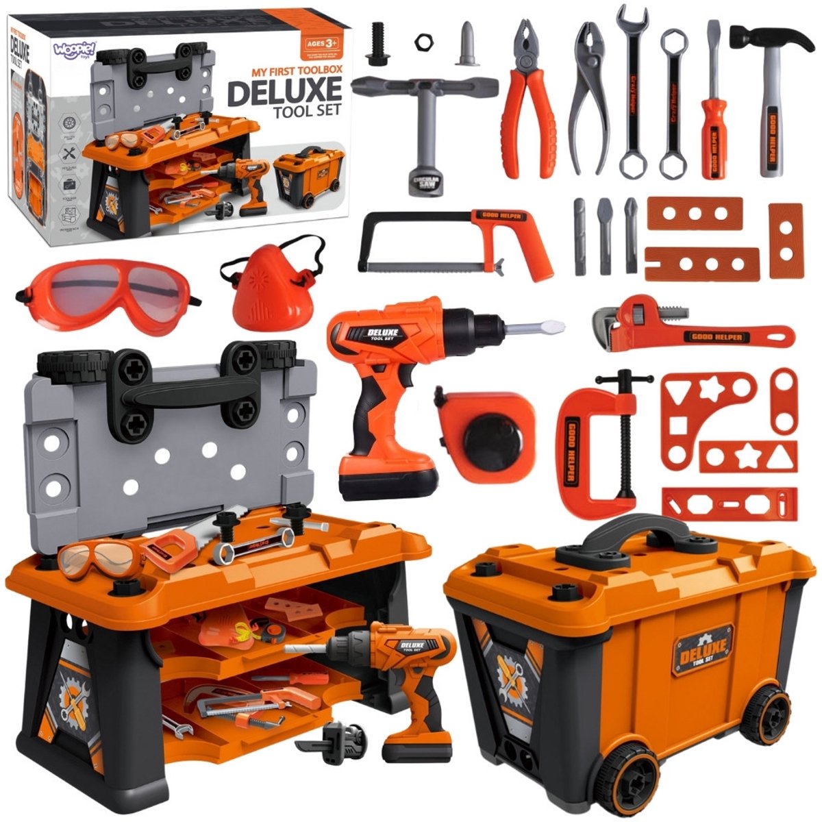 Woopie boîte à outils mobile atelier 2 en 1 65 pcs. - université