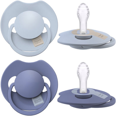 Difrax sucette lovi Dynamic Prime - 0 à 6 mois - bleu marine clair - 2 pièces