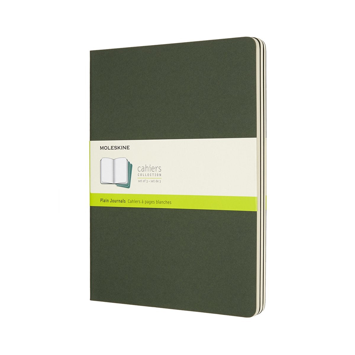 Carnets Moleskine - extra large - vierges - vert - lot de 3