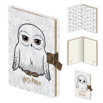 Carnet unisexe Harry Potter Hedwige - or blanc - standard