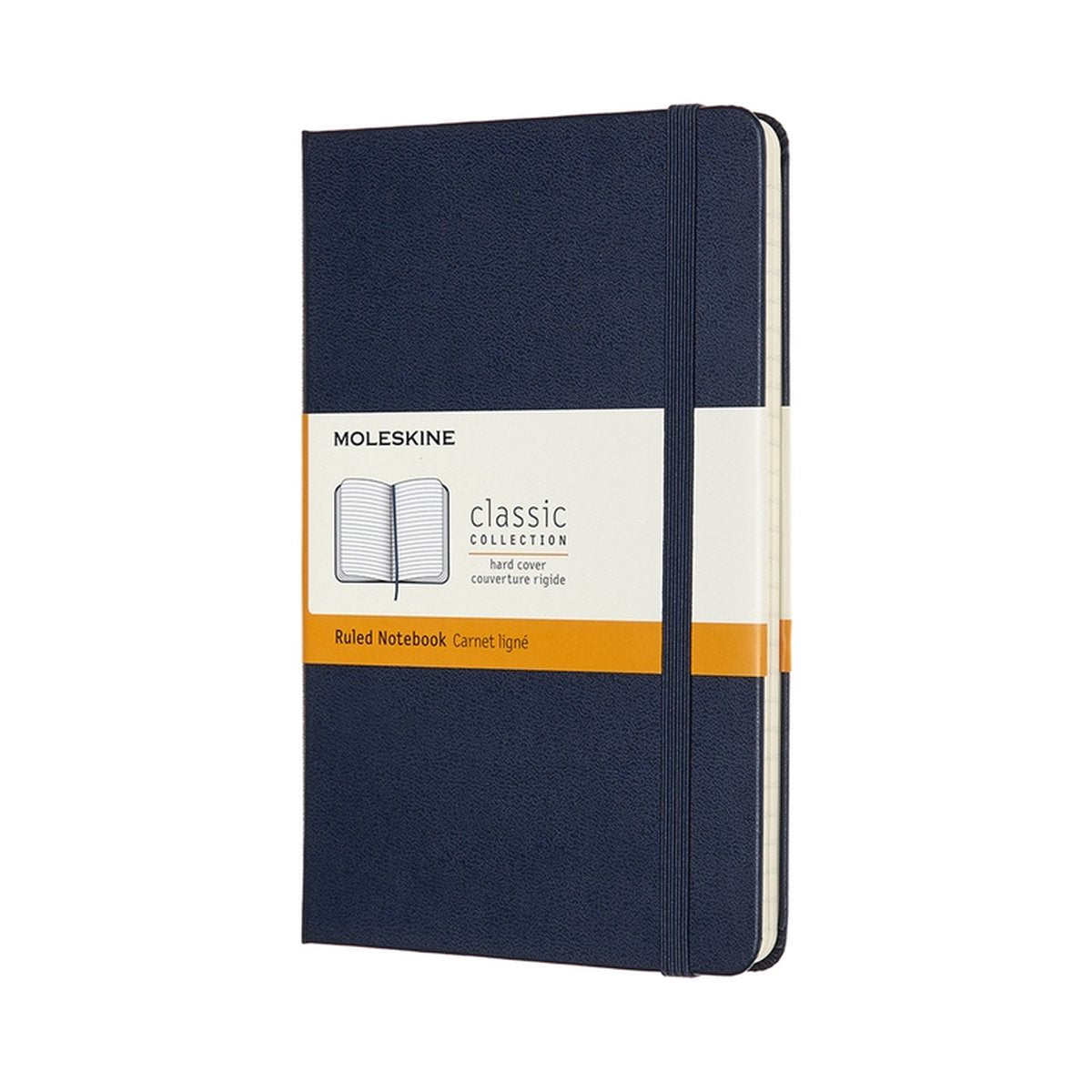 Carnet classique Moleskine - moyen - couverture rigide - ligné - bleu saphir