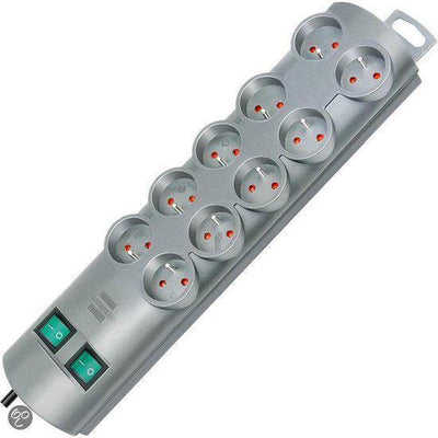 Brennerstuhl primera-line multiprise 10 prises argent 2m h05vv-f 3g1.5 les prises sont commutables par 5 *fr*