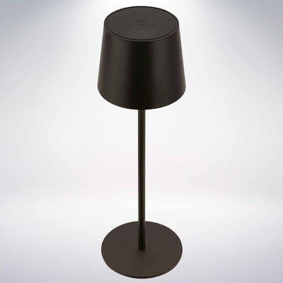 B.k.licht briloner suta - lampe de table led rechargeable - dimmable - sans fil - 33cm de haut - ip44 - pour intérieur extérieur - sur batterie - noir