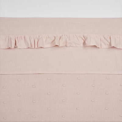 Drap de berceau à volants Meyco - rose tendre - 75x100cm - 0,3 tog