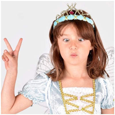 Den goda fen diadème princesse velours bleu clair 14 cm jouets.