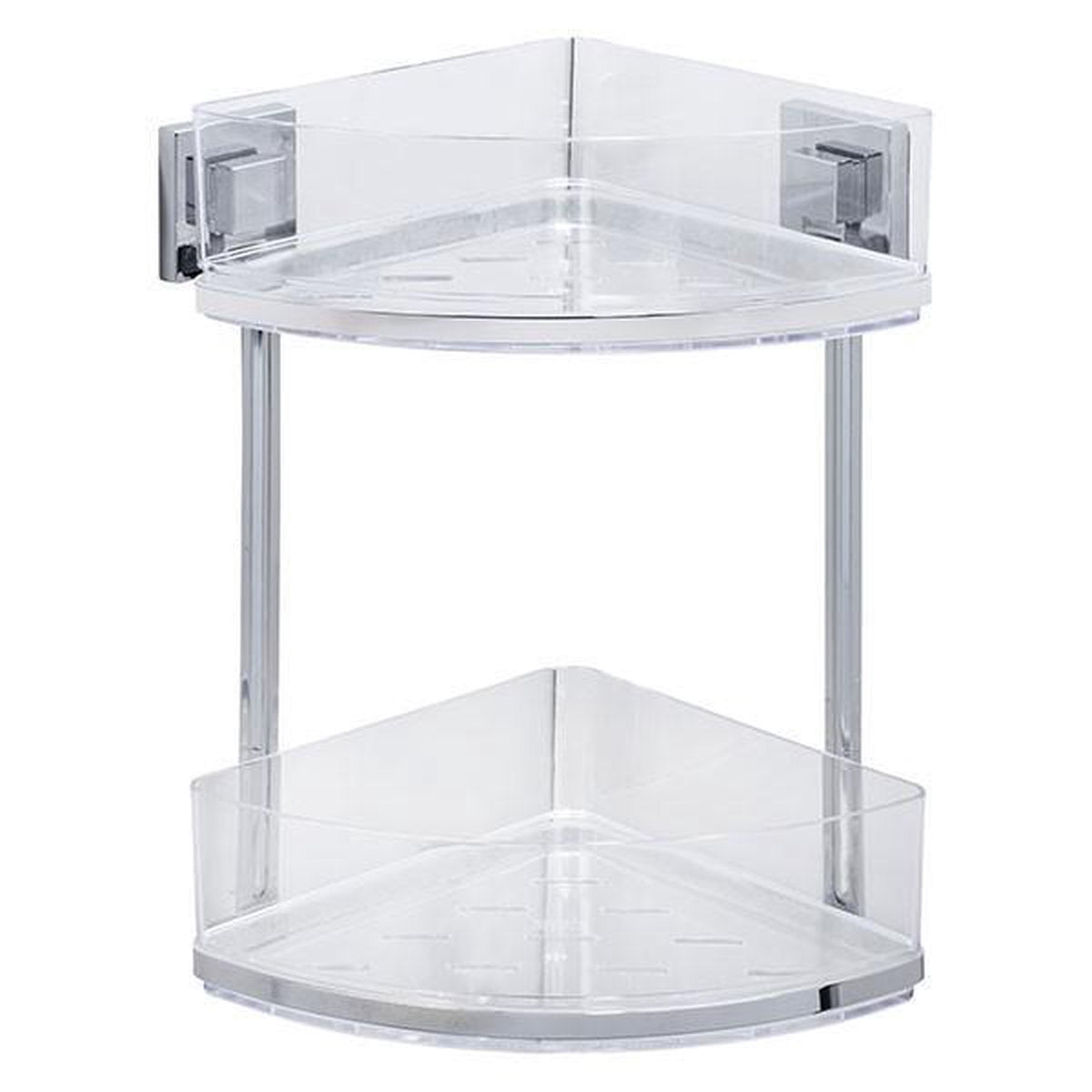 Wenko support de douche et de bain 28 cm en acier inoxydable argent transparent
