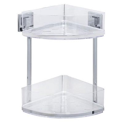 Wenko support de douche et de bain 28 cm en acier inoxydable argent transparent