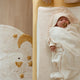 Housse de matelas à langer Little Dutch - blanc - produits naturels pour nouveau-nés - étoiles de lune