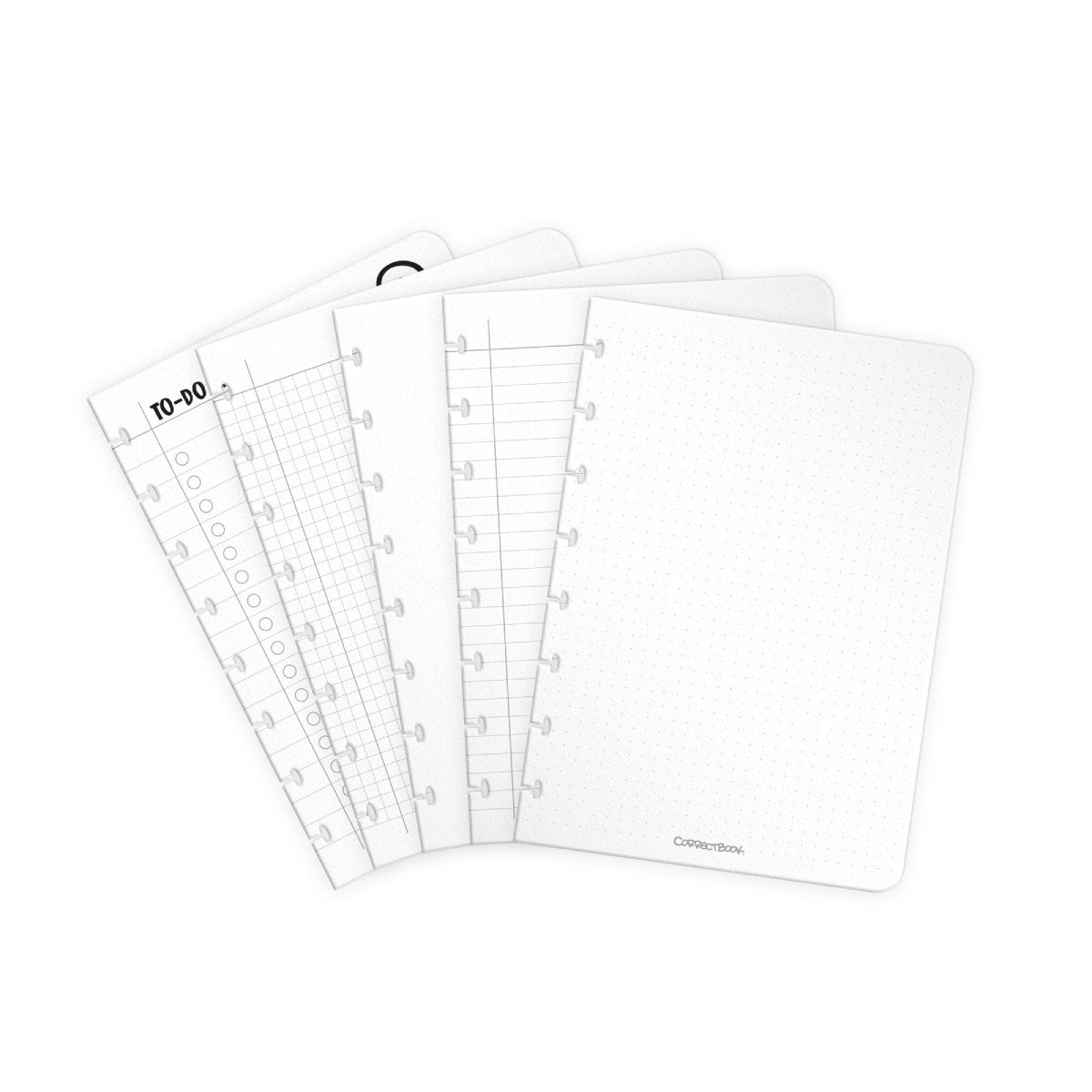 Correctbook a5 pages supplémentaires mix - set d'extension - 5 feuilles réutilisables et effaçables