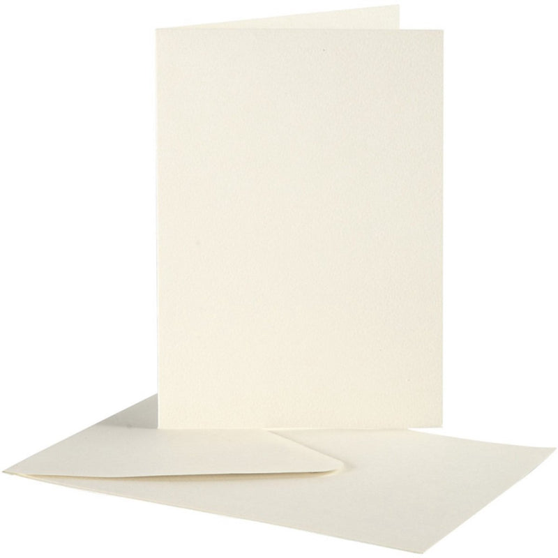 Enveloppes pour cartes d'entreprise Creativ, format carte 10,5x15 cm, format enveloppe 11,5x16,5 cm, blanc cassé, 10 jeux 1 boîte